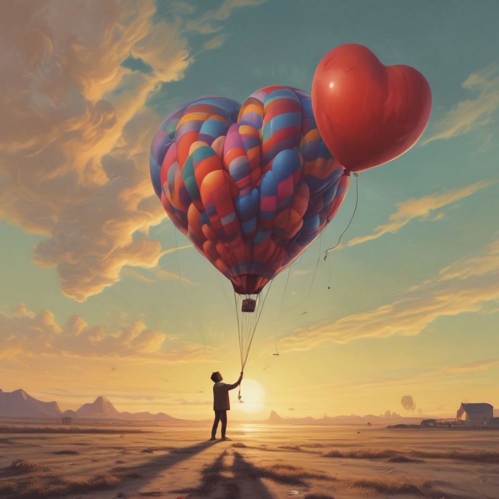 Whimsical Heart Balloon Art Print
